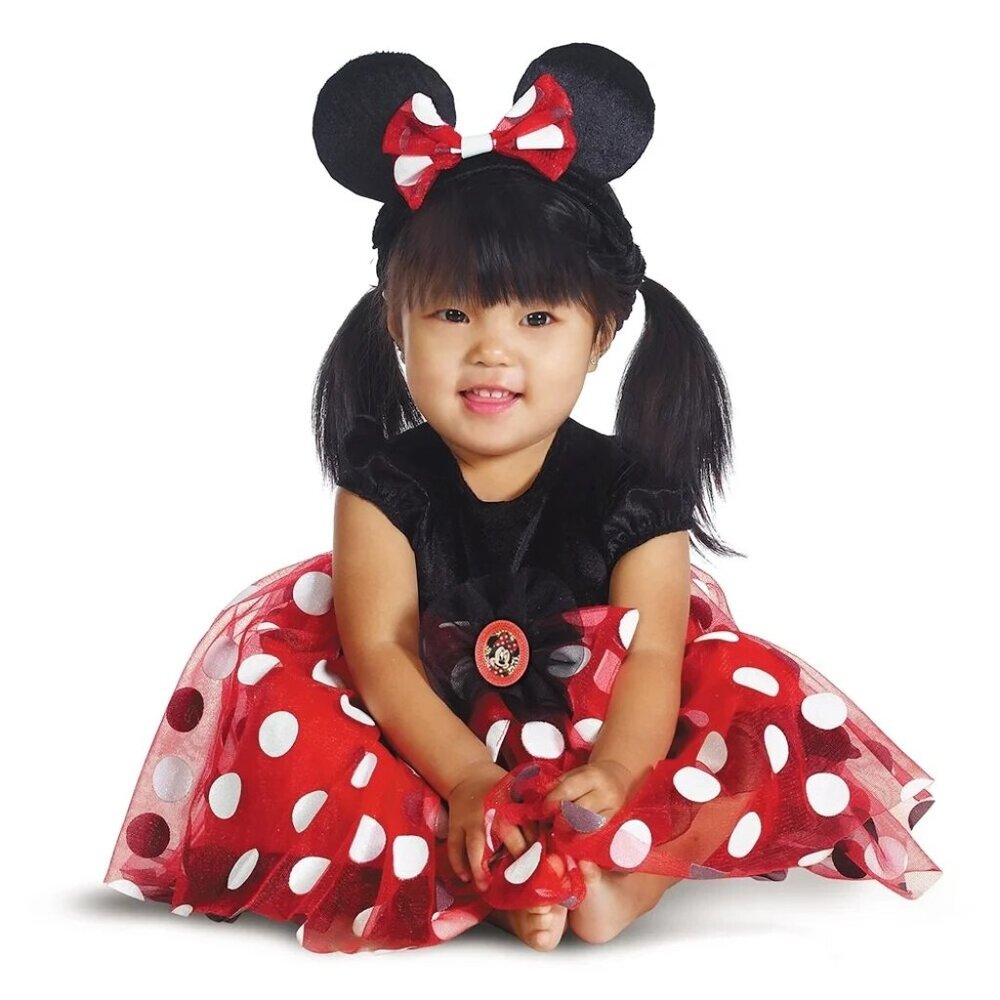 Disney Minnie Mouse Costume for Infant, Red Polka Dot, Size 12-18M, by Disguise